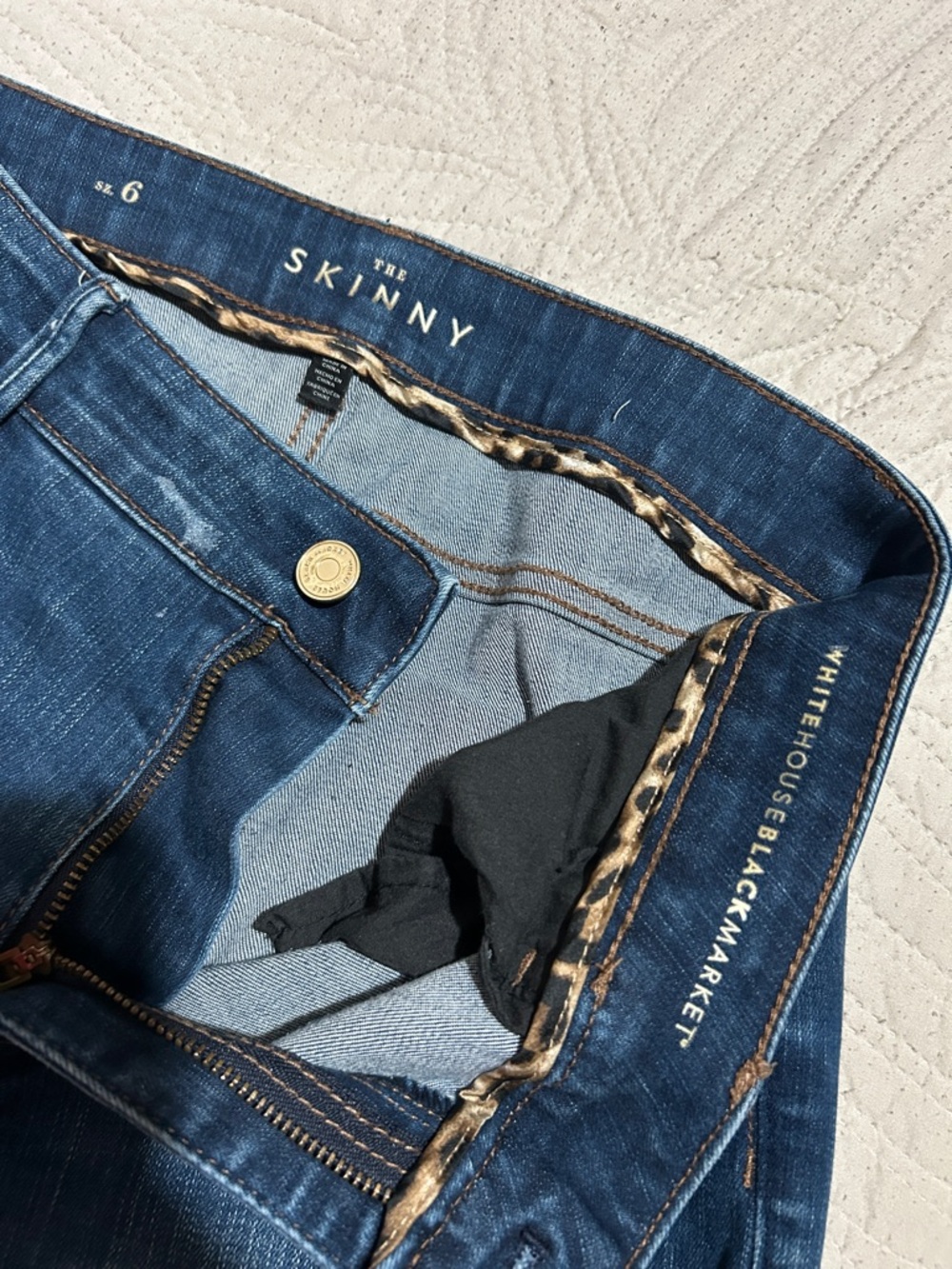 White House Black Market women Skinny Jeans in Deep Blue Denim
